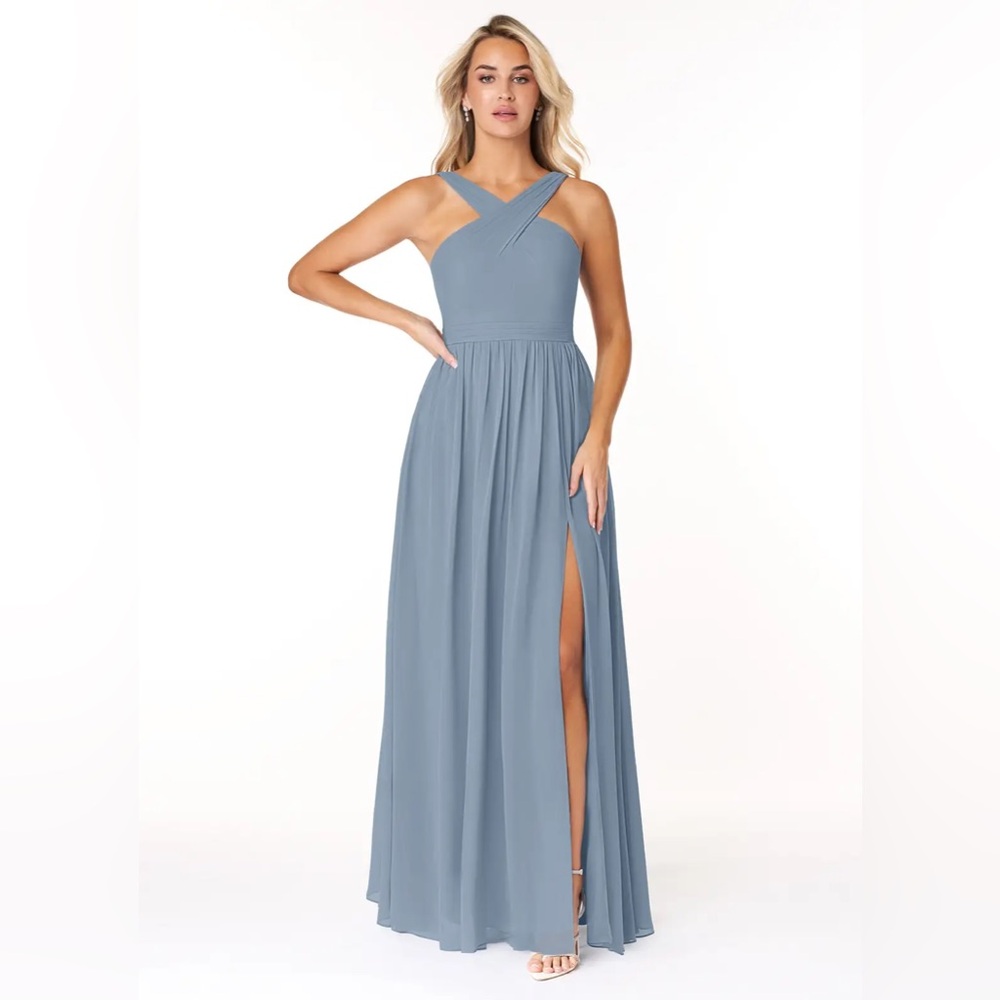 Azazie Elvira Dress Dolphin Grey